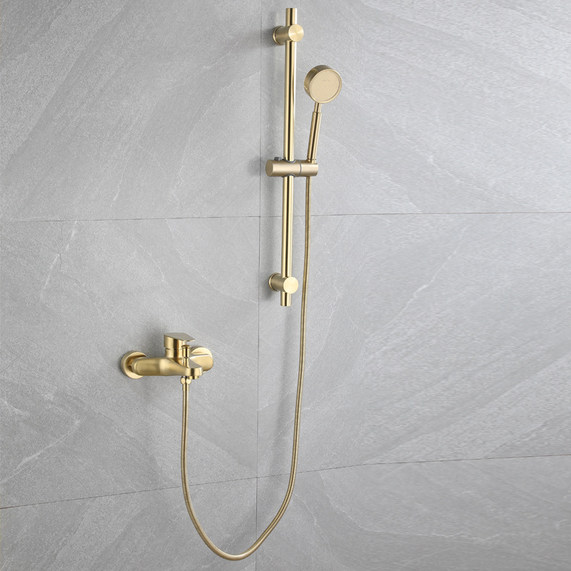 Gun gray, black, brushed gold, three-piece bathtub, faucet, showerhead set, lifting pole set for cross-border trade Specification drawing