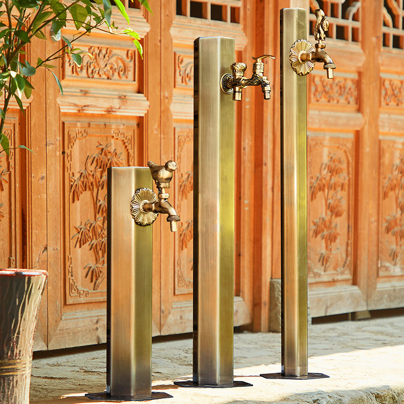 All-copper antique outdoor 4-inch faucet column type anti-freezing crack outdoor garden courtyard household water pipe Peng spring Application Scenario