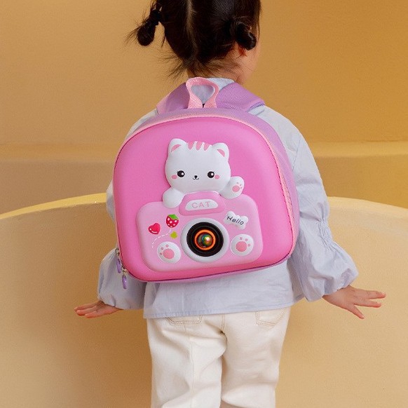 2025 New Korean version children's hard-shell flashing light backpack, boys' and girls' kindergarten schoolbag, cute cartoon small backpack details Picture