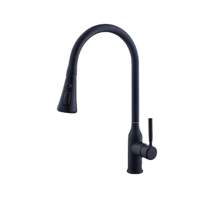 Kitchen pull-out faucet, cold and hot all-copper sink, multi-functional anti-splash water telescopic universal head sink faucet Item Picture