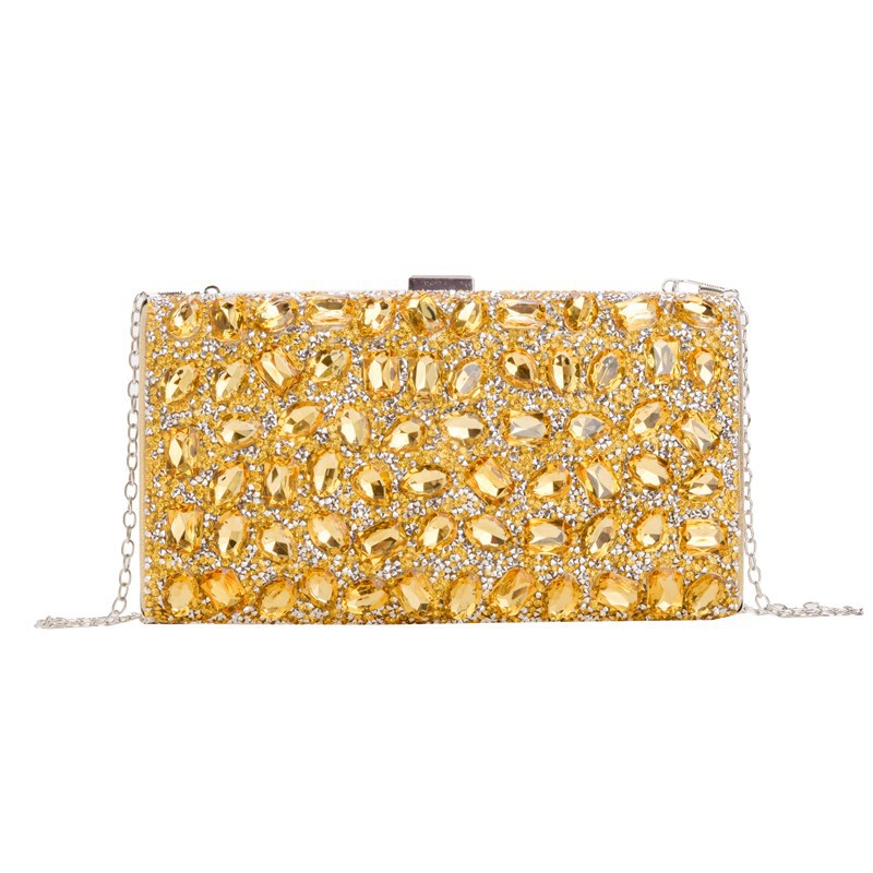2025 New European and American cross-border square banquet and annual meeting dress with full diamonds and rhinestones, vacation-style clutch, single-shoulder women's bag Item Picture