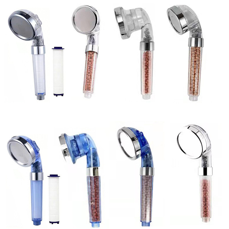 Pressurized shower head, negative ion three-speed detachable, hand-held bath, shower head stand set wholesale full figure