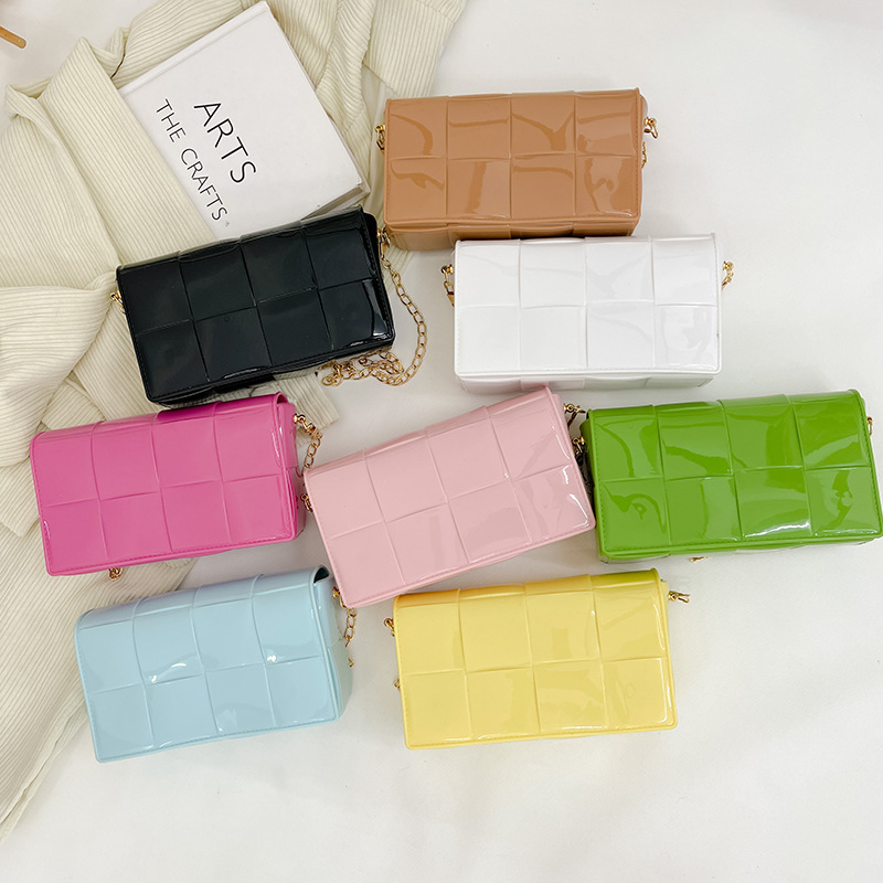 Woven bag small bag 2025 Summer new style jelly bag, simple and versatile, single-shoulder crossbody fashionable small square bag for women full figure