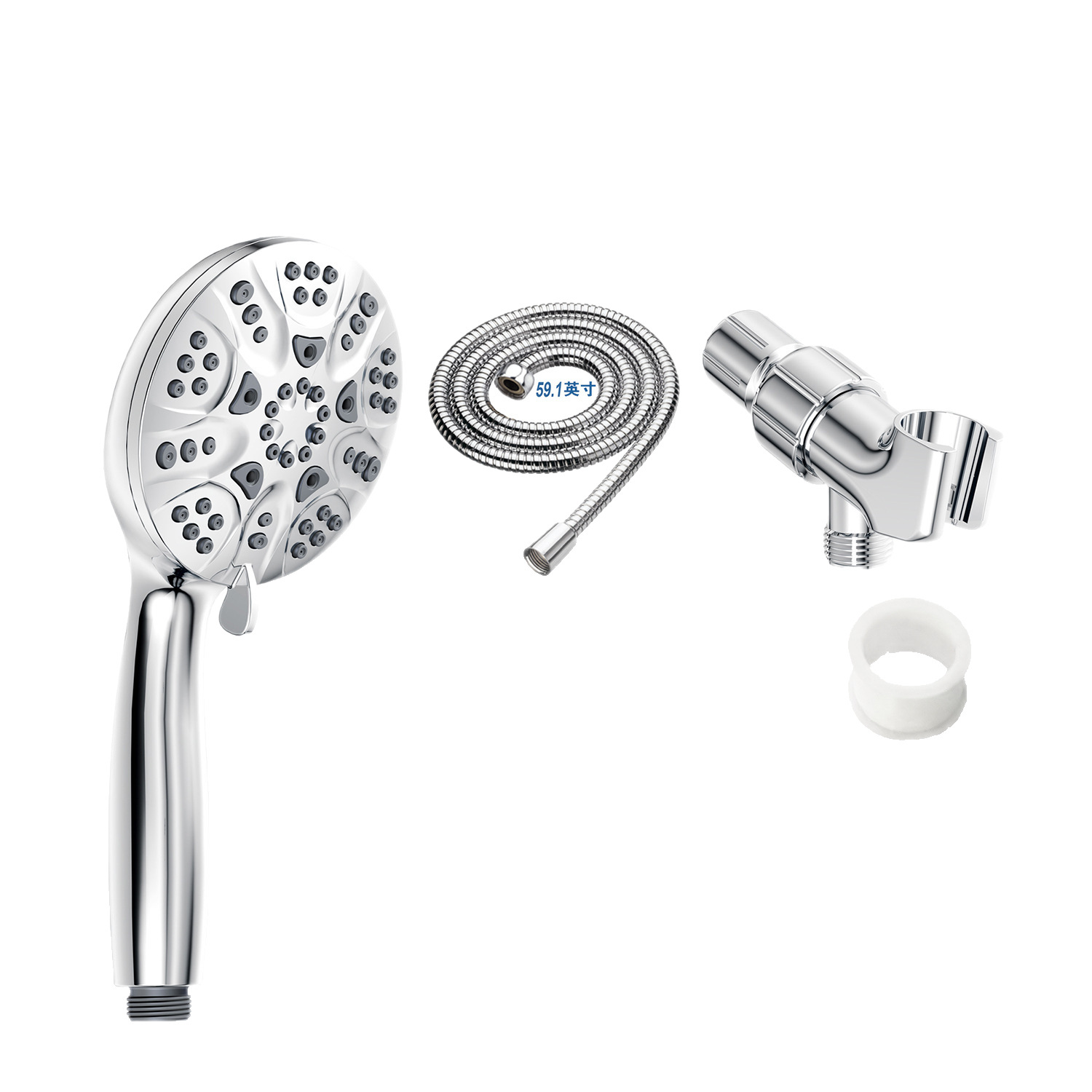 Wholesale of six-function American showerhead sets for cross-border supply, household electroplated shower and hand-held showerhead Item Picture