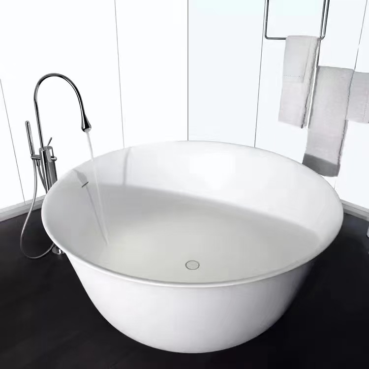 Cross-border foreign brand water drop hot and cold all-copper floor-standing bathtub faucet, bathroom tub edge shower head set details Picture