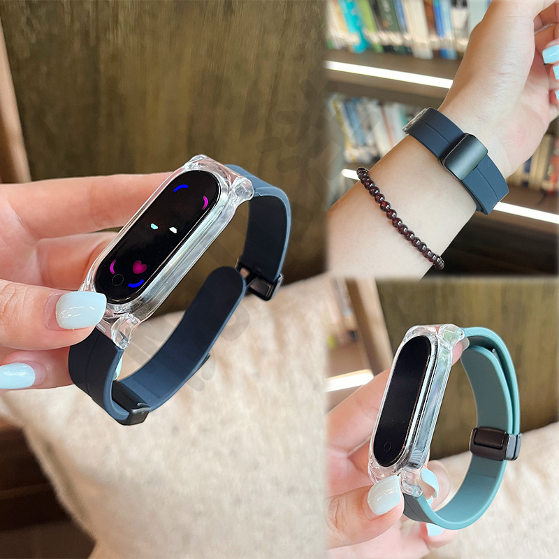 Suitable for the Mi Band 3456789 generation NFC universal silicone magnetic transparent case/quick-release connector wristband Specification drawing