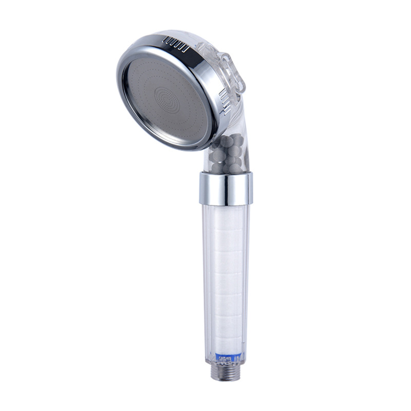 Negative ion three-speed adjustable triple filtration pressurized water-saving showerhead, PP cotton showerhead, handheld detachable washable shower head Item Picture