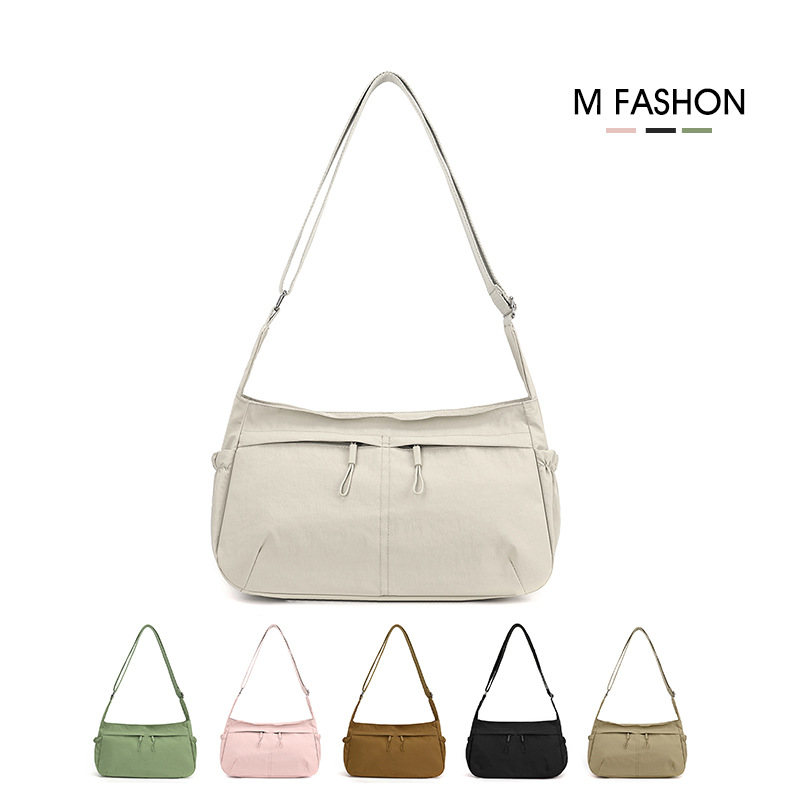 New cross-border Japanese-style casual nylon bag, large-capacity lightweight women's single-shoulder bag, simple and versatile student crossbody bag full figure