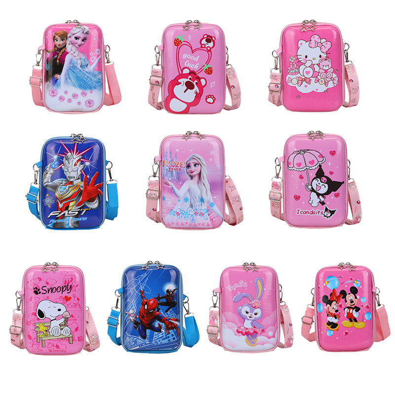 New hard-shell children's crossbody bag, cartoon bag, single-shoulder bag for boys and girls, baby coin purse, children's casual small bag Item Picture