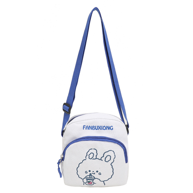 Wholesale Japanese-style cartoon cute student canvas small bags, Korean forest-style bear and rabbit pattern crossbody bags for girls Item Picture