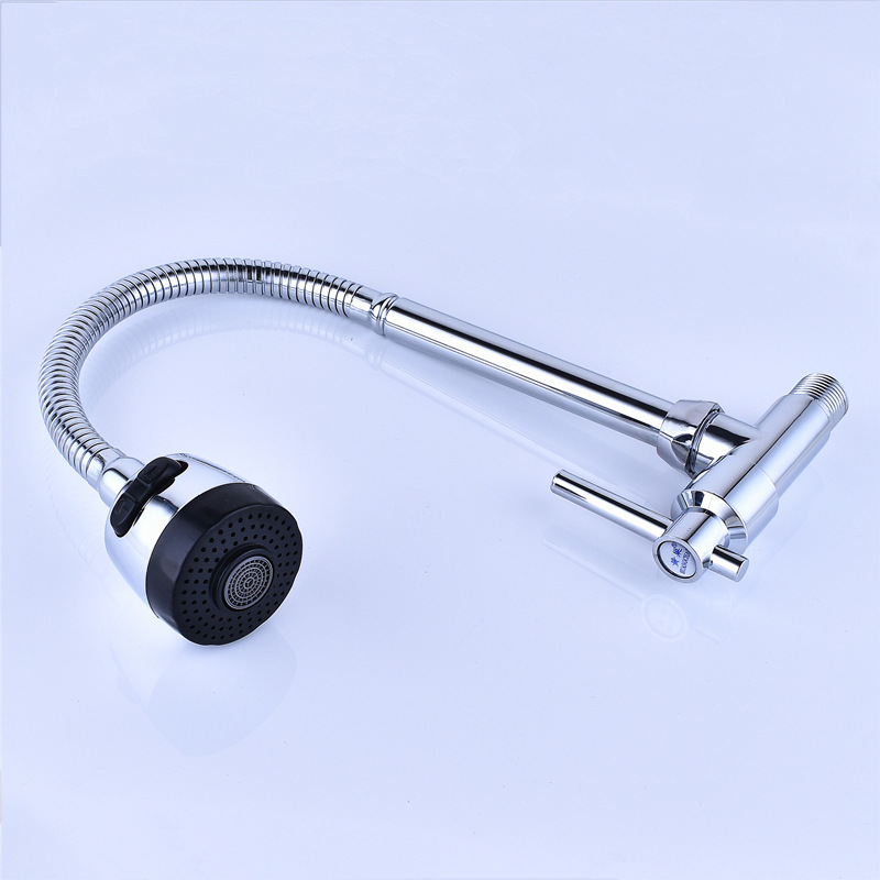 Kitchen faucet, large elbow universal pipe, single cold sink faucet, household rotatable vertical faucet details Picture