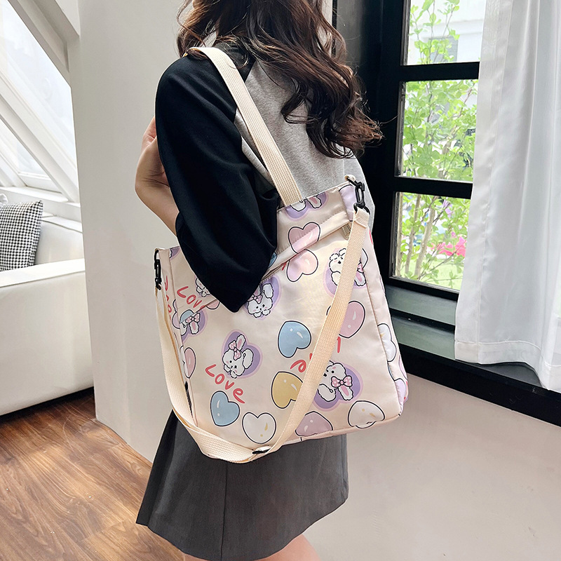 Large-capacity single-shoulder crossbody handbag, A4 for primary and secondary school students' after-school tutoring, cute cartoon interest class, super adorable crossbody bag Specification drawing