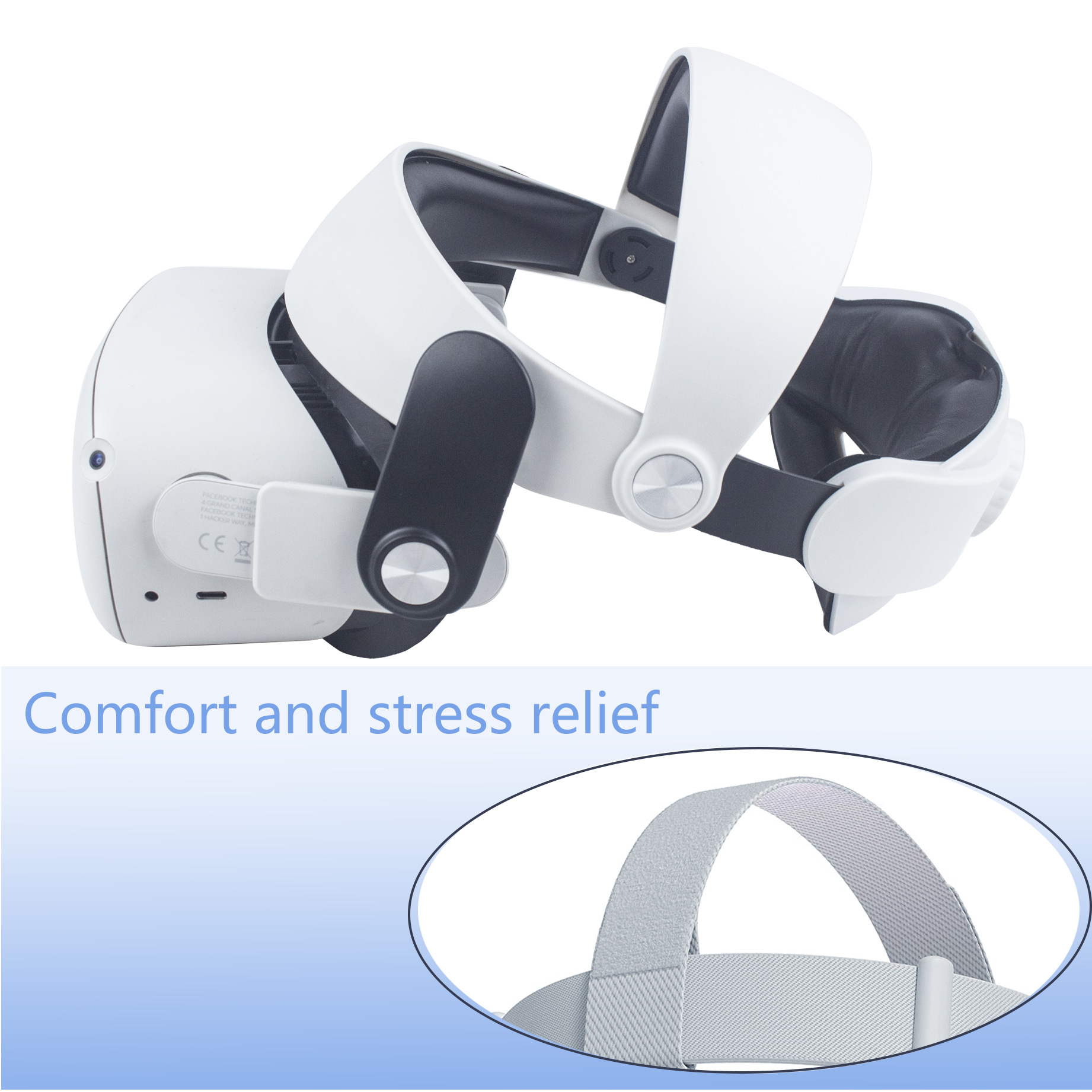 This is a popular cross-border VR glasses accessory for the Oculus quest2 headband, which is comfortable, adjustable and does not press on the face full figure
