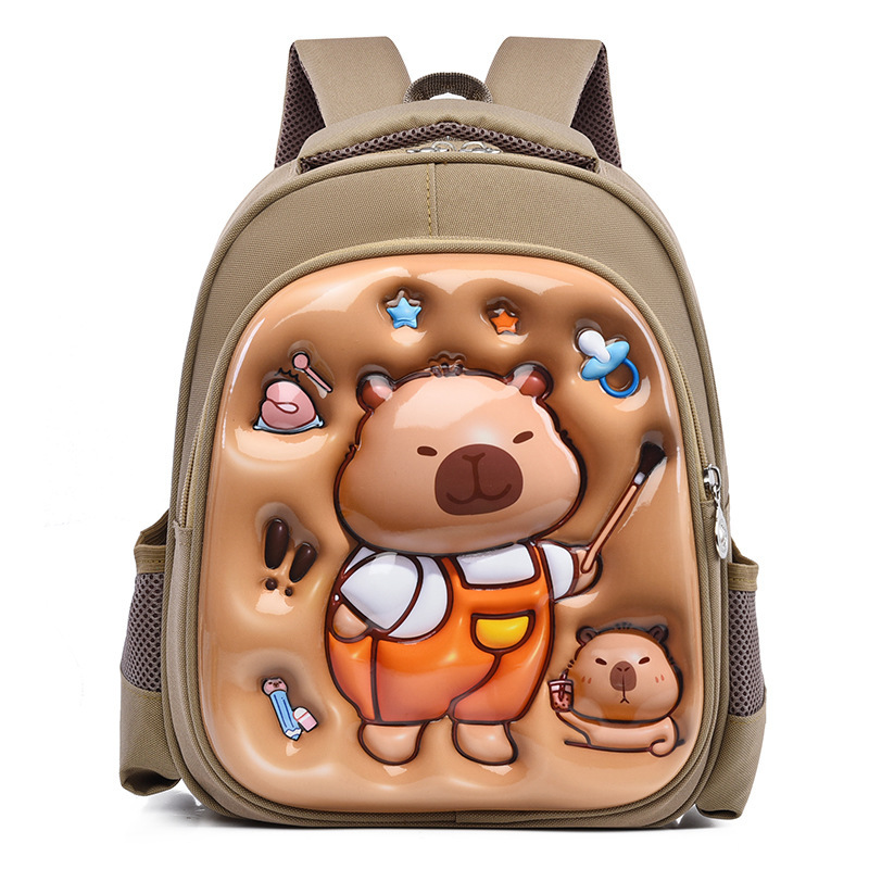 Foreign trade children's hard shell backpack, cute cartoon cartoon for 3-6 years old boys and girls Kapibala children's backpacks Item Picture