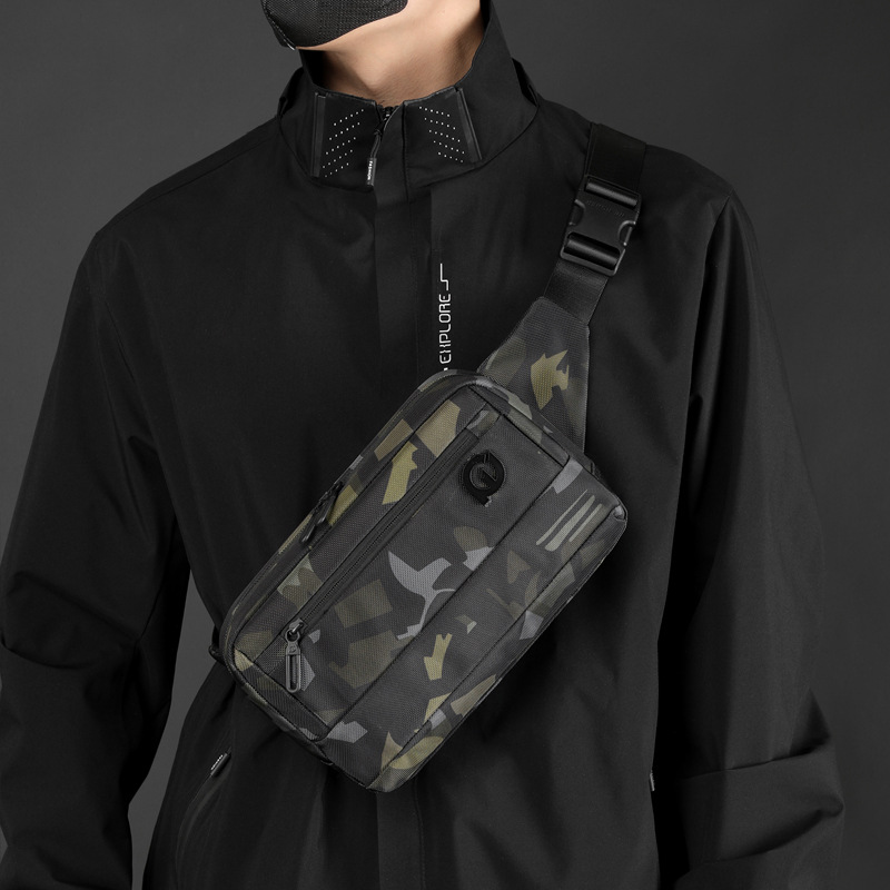 WEPOWER's new men's waist bag, men's business casual fashion chest bag, outdoor single-shoulder bag, crossbody backpack Specification drawing
