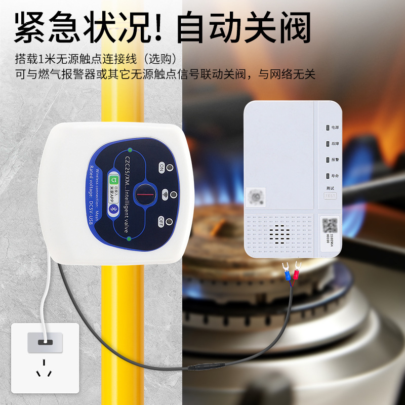 Leakage protection intelligent valve, electric ball valve, door manipulator, water immersion guard sensor, gas alarm, self-closing valve Specification drawing