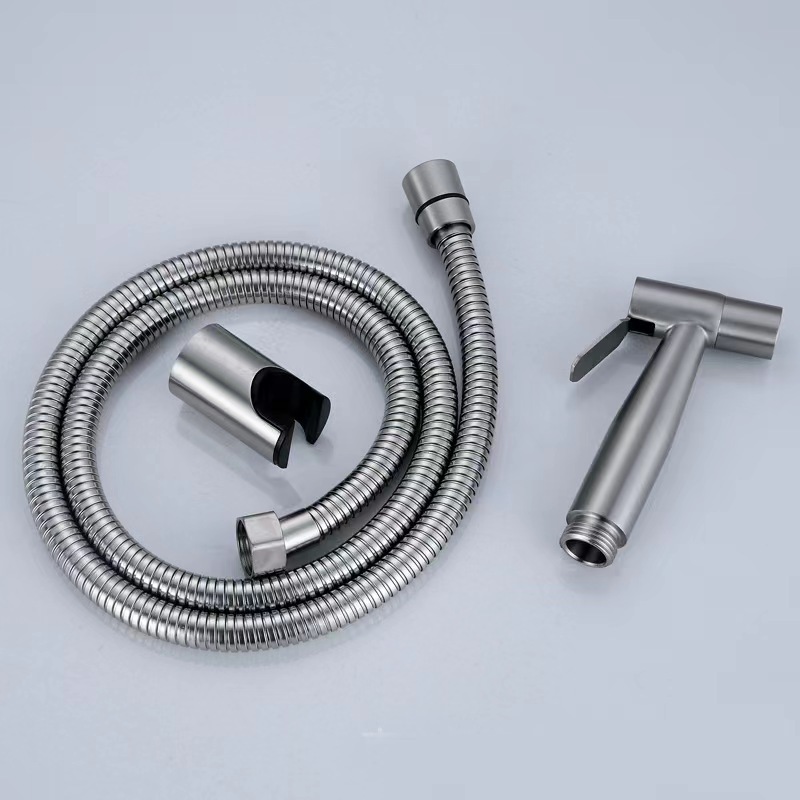 Wholesale 304 stainless steel women's washers, toilet spray gun sets, cleaning flushers, blister packaging nozzles, three-piece sets details Picture