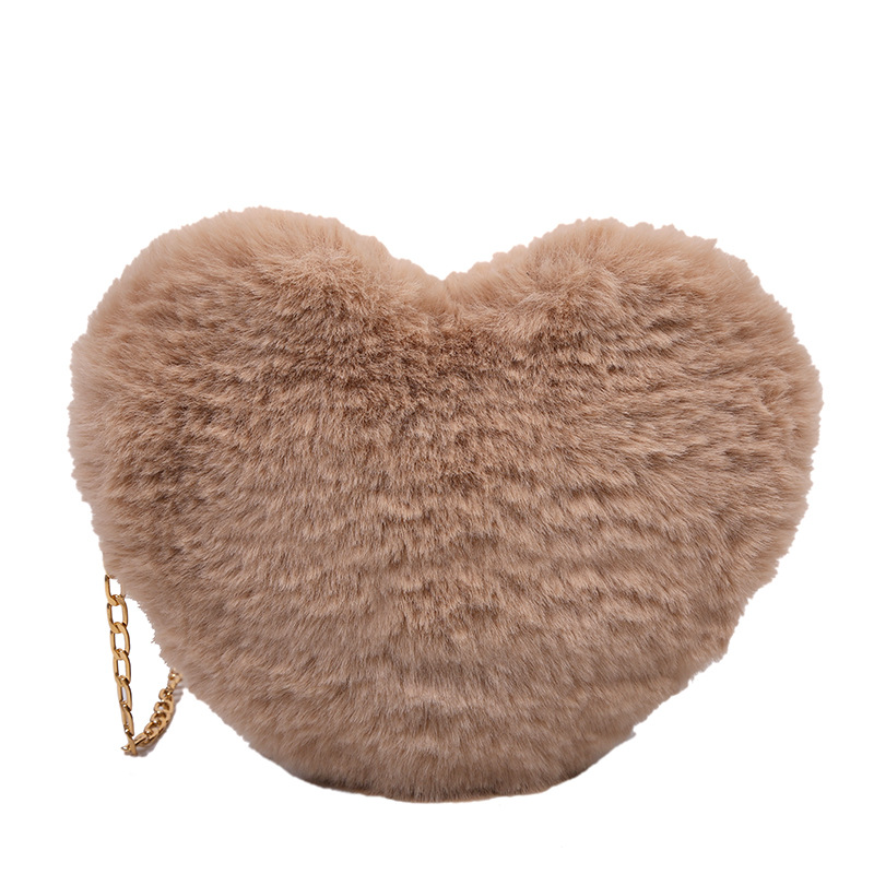 Mini bag for Women 2019 New Style Korean version Cute fluffy heart small crossbody bag Fairy chain single-shoulder crossbody bag Item Picture