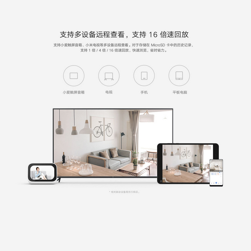 This 2K 360-degree panoramic high-definition home remote camera is compatible with Xiaomi's smart camera pan-tilt and can be monitored via mobile phone details Picture
