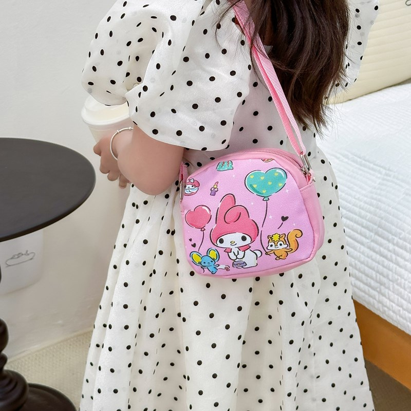 Cute children's printed crossbody bag, small bag for storing snacks for kindergarten students, large-capacity cartoon single-shoulder bag Specification drawing