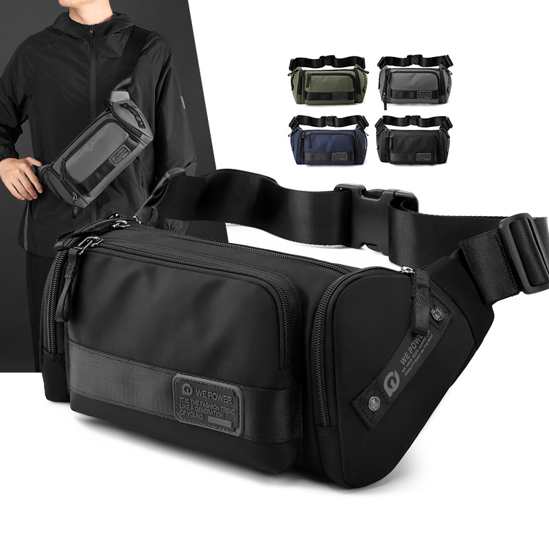 WEPOWER's new outdoor sports large capacity waist bag, waterproof multi-functional crossbody bag, durable and fashionable chest bag full figure