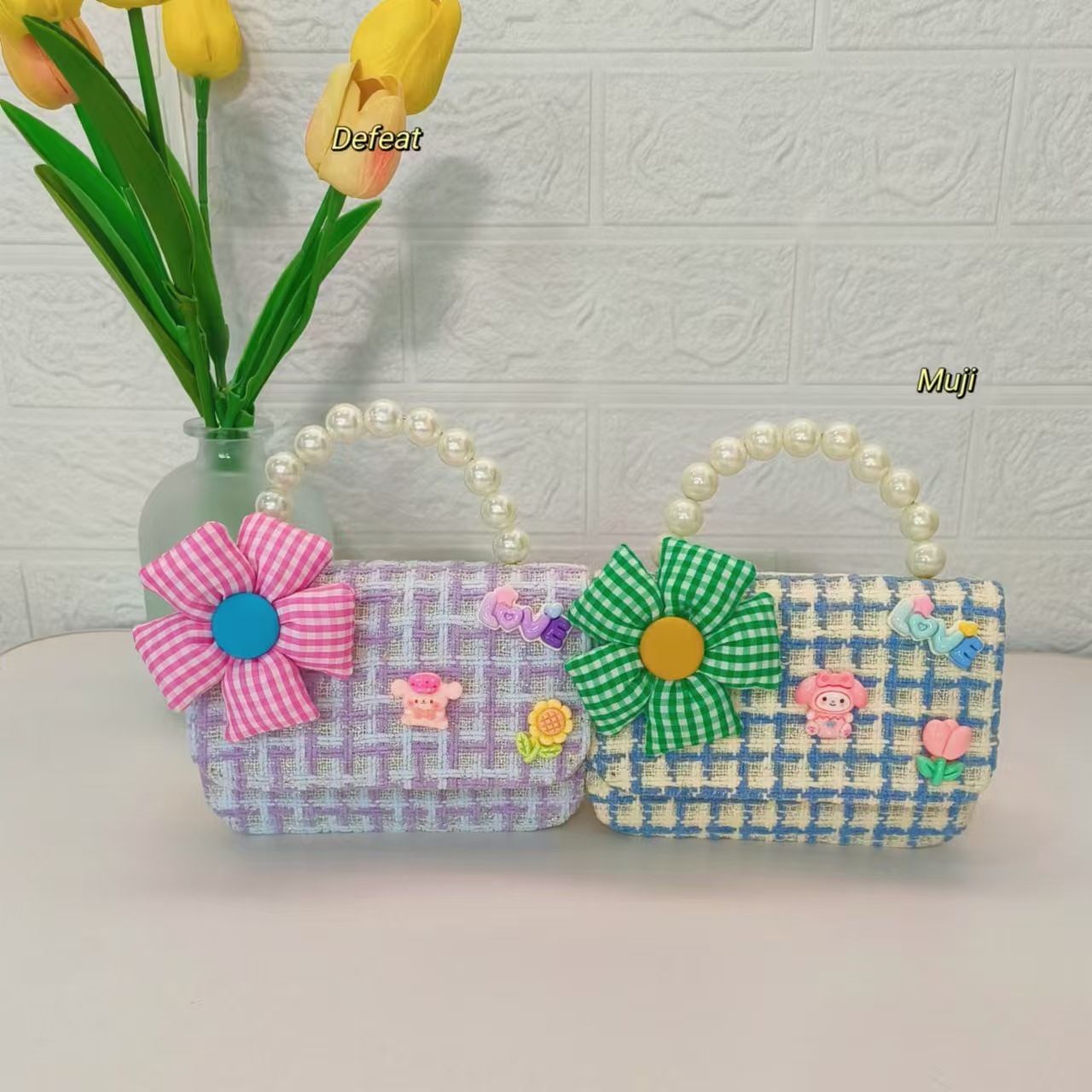 Pearl handbag, Melody Kuromi Princess bag, little girl loose change accessory bag, Chanel-style chain bag, crossbody details Picture
