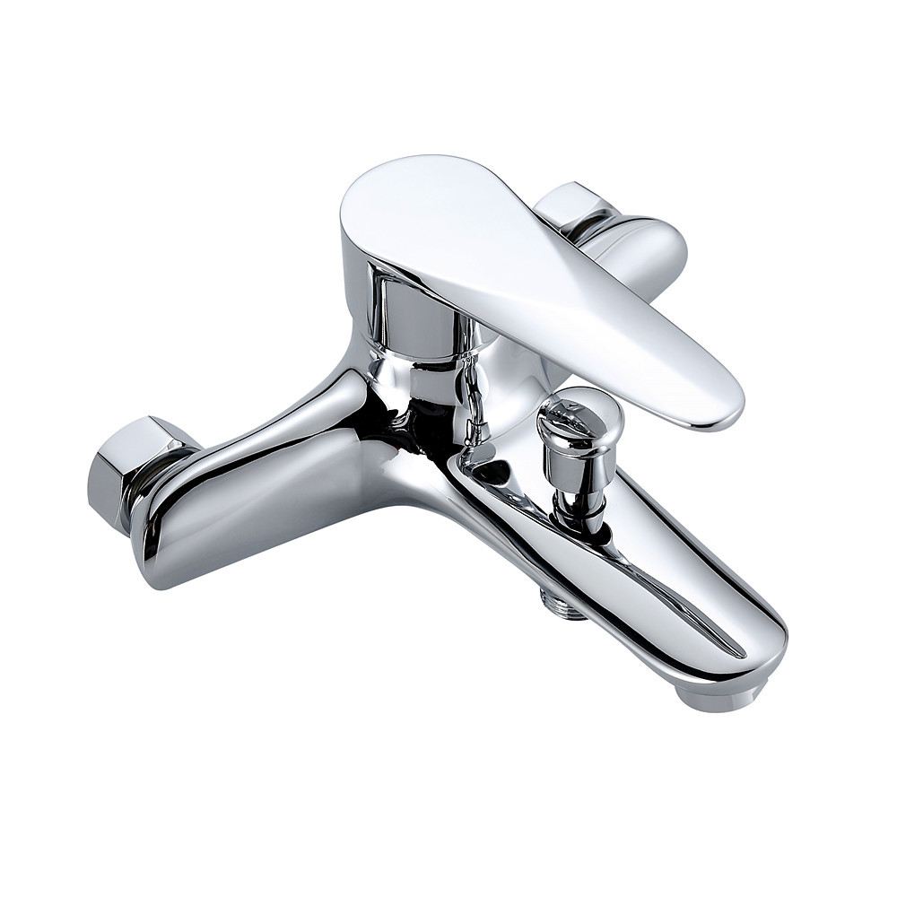Manufacturer's all-copper shower faucet and showerhead set, three-in-one wall-mounted concealed mixing valve, household cold and hot bathtub faucet Item Picture