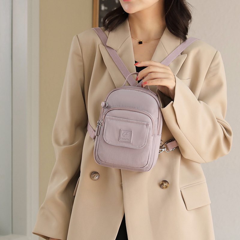New women's fashionable and trendy backpack, multi-functional single-shoulder crossbody bag, large-capacity multi-layer waterproof portable phone bag details Picture