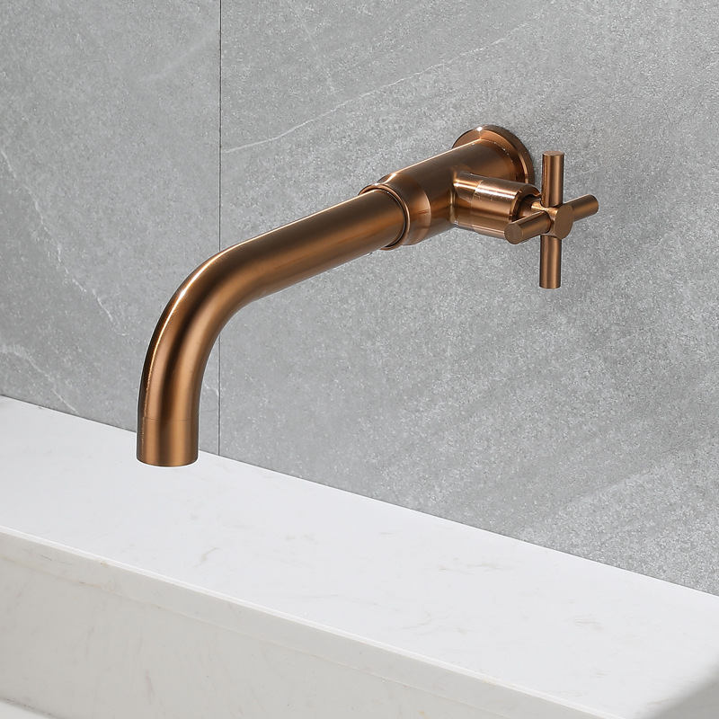 Rose gold brushed gold, black built-in basin, mop, sink, washbasin, single cold faucet Application Scenario