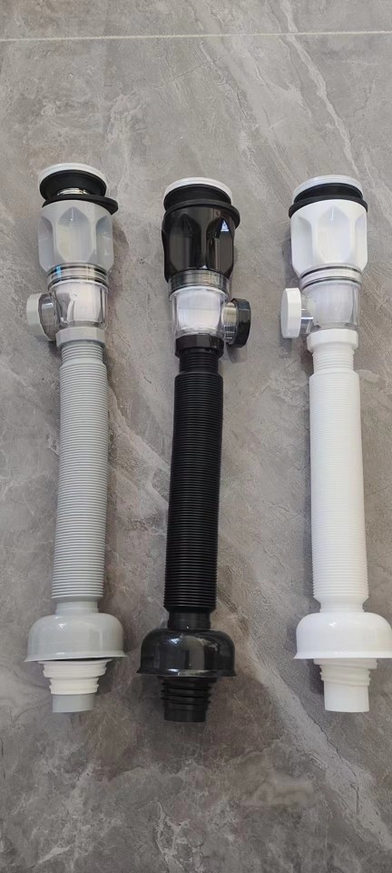 Dual-purpose horizontal and vertical drainage, with and without holes, universal version, black, gray and white, bouncy basket basin drainage Specification drawing