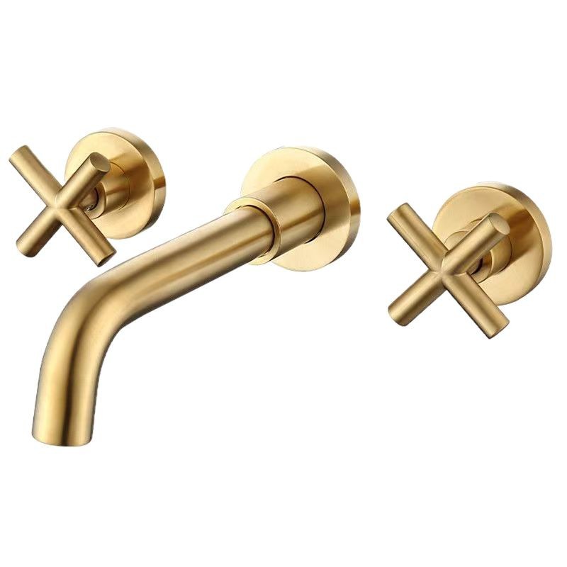 Cross-border all-copper double-handle concealed washbasin, hot and cold water faucet, hotel apartment, homestay, built-in wall-mounted faucet Item Picture
