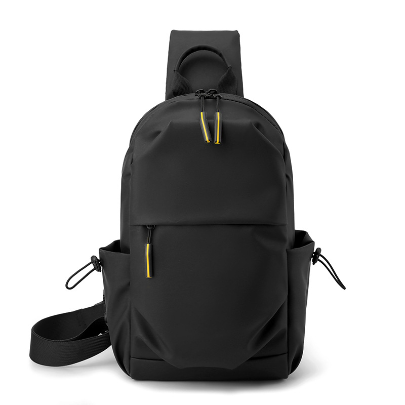 Men's crossbody BAG, casual waterproof Oxford fabric single-shoulder small backpack, Korean trend chest bag, large capacity bag Item Picture