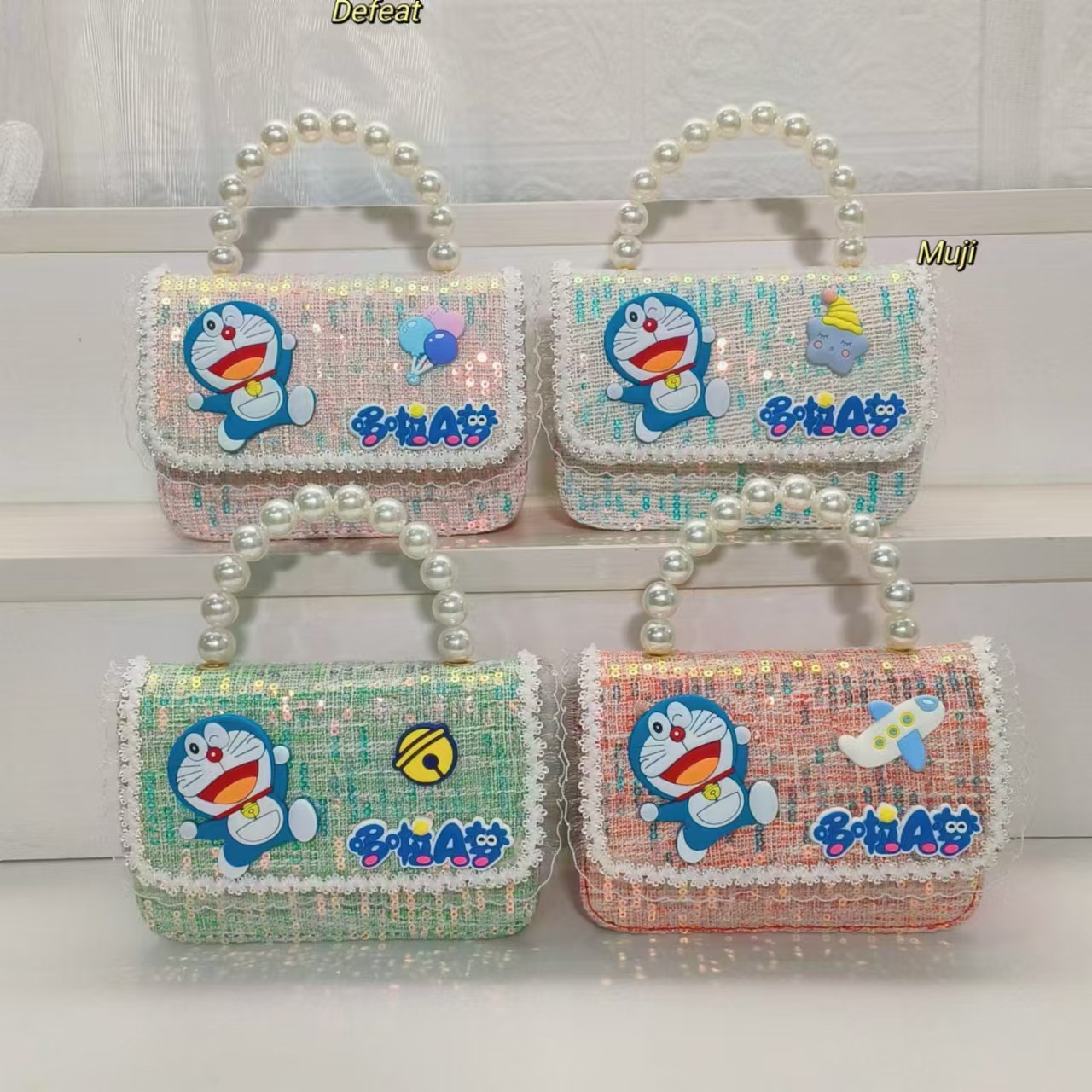 Children's princess bag, pearl handbag, crossbody bag, loose change accessory, small square bag, chain bag, little girl's lucky money bag Specification drawing