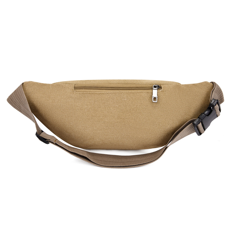 Men's multi-layered multi-functional waist bag, outdoor sports thickened canvas crossbody bag, cash register water-resistant Item Picture