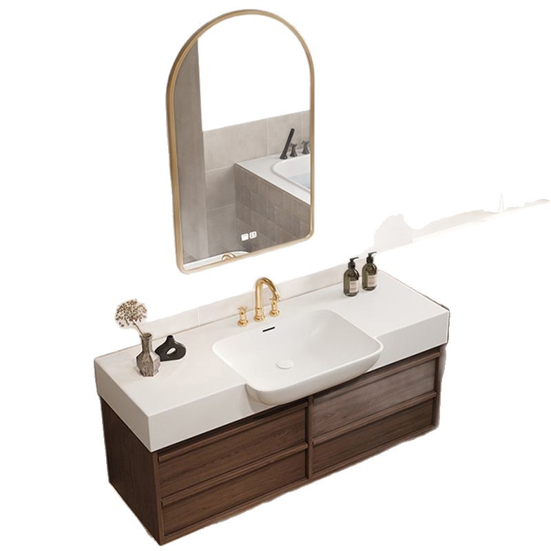 Qimei Stone integrated basin, bathroom cabinet, washbasin, countertop, integrated washbasin cabinet combination, bathroom and sanitary ware Item Picture