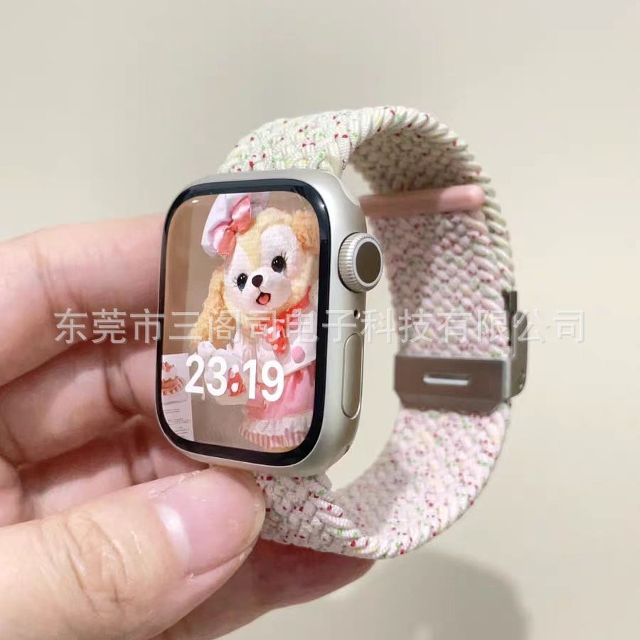 This integrated buckle braided watch strap is suitable for Applewatch bands and for Huawei and Samsung nylon braided ones Item Picture