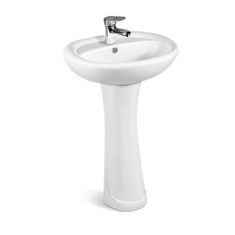 20-inch ceramic column basin direct-flush split toilet with floor and wall panels for foreign trade Item Picture