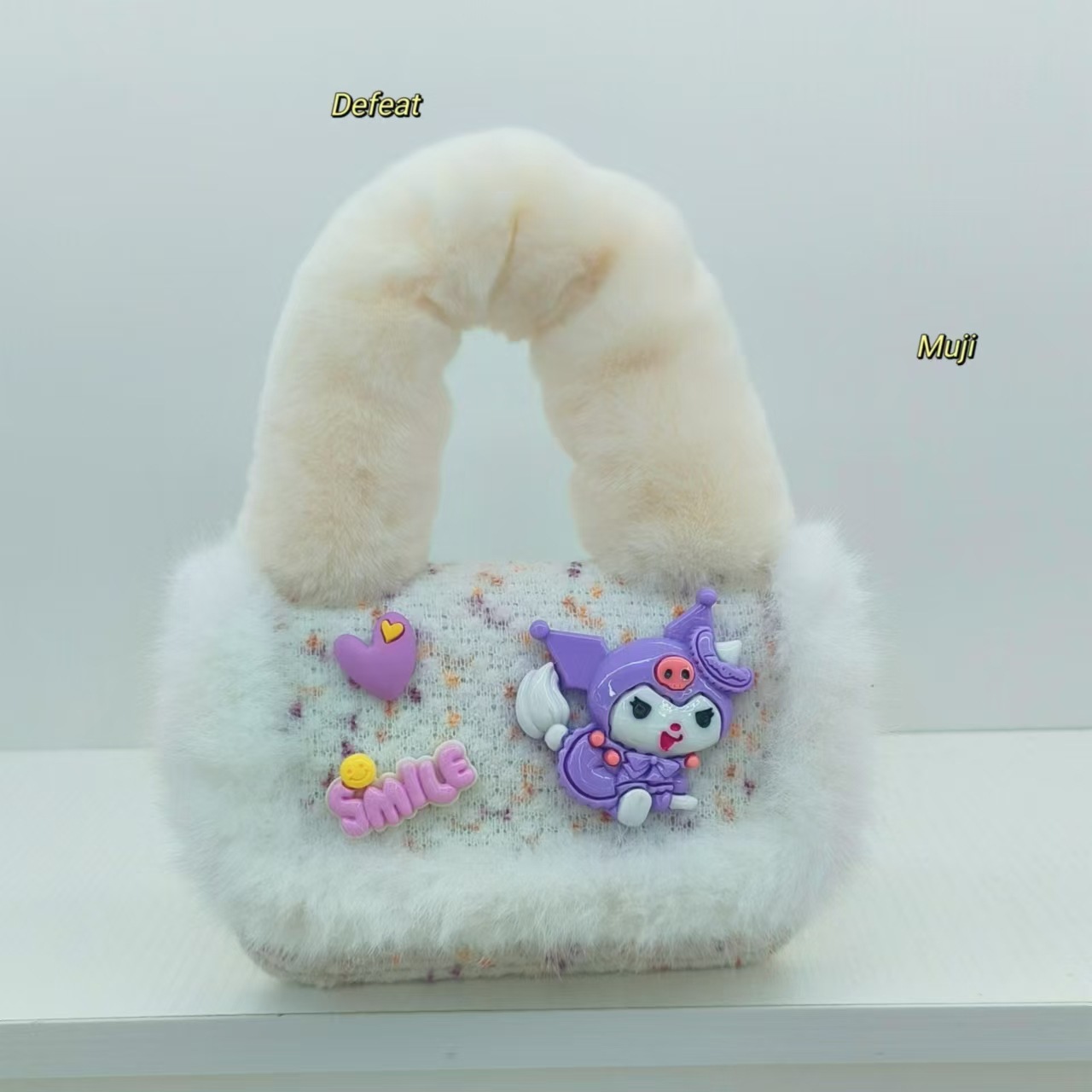 Princess bag, plush handbag, cartoon bag, shoulder bag, stylish little girl crossbody bag, fashionable small square bag, coin purse details Picture