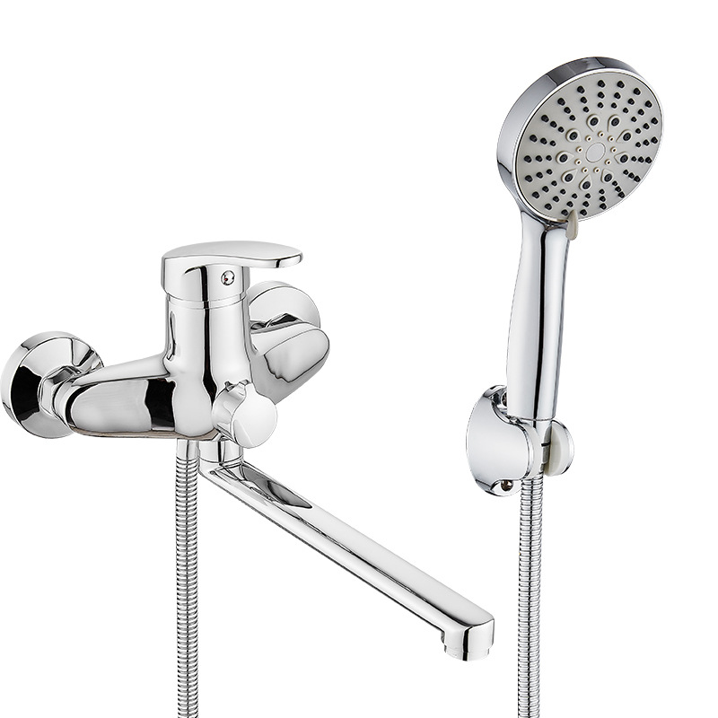 All-copper shower head set, shower faucet, cross-border Central Asia, Eastern Europe, Russian bathtub faucet, three-in-one mixed water valve body Item Picture