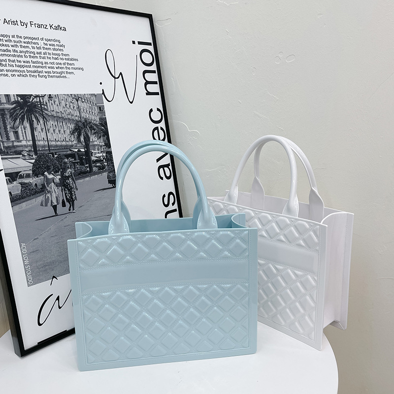 Hot sales in foreign trade 2025 Summer New trendy large-capacity PVC jelly bag, high-end fashion handbag, tote women's bag details Picture