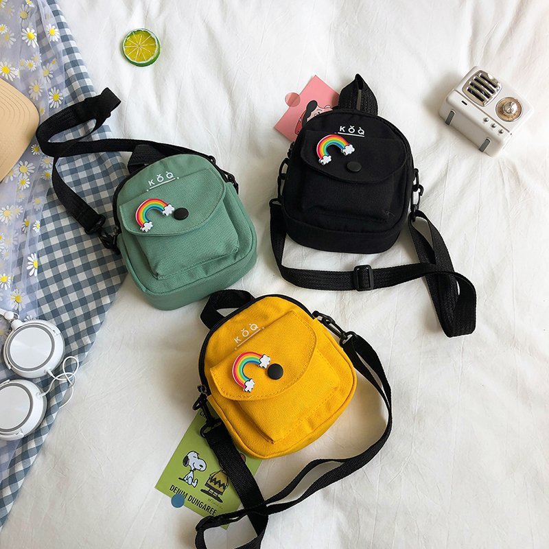 2024 New autumn crossbody bag for women, Korean and Japanese series ins canvas bag, single-shoulder student backpack, small cross bag full figure