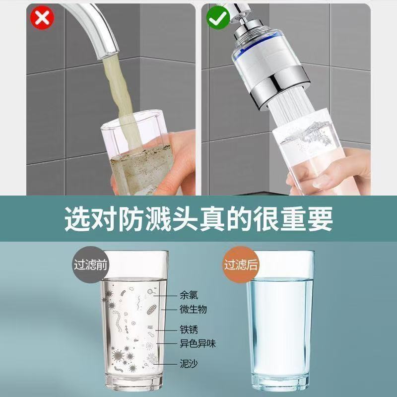 Kitchen sink faucet filter nozzle, tap water splash prevention wonder, extension universal water purifier, household interface Specification drawing