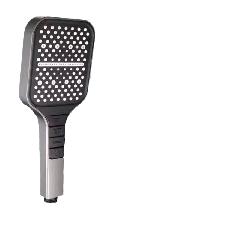 Large panel handheld pressurized showerhead, square nozzle, multi-functional new model for household use, one-button water stop, universal Item Picture