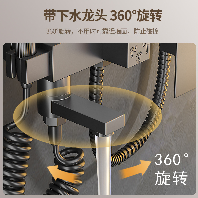 Square shower system for foreign trade, concealed pressure-increasing shower head set for shower room, complete set of household shower heads Specification drawing