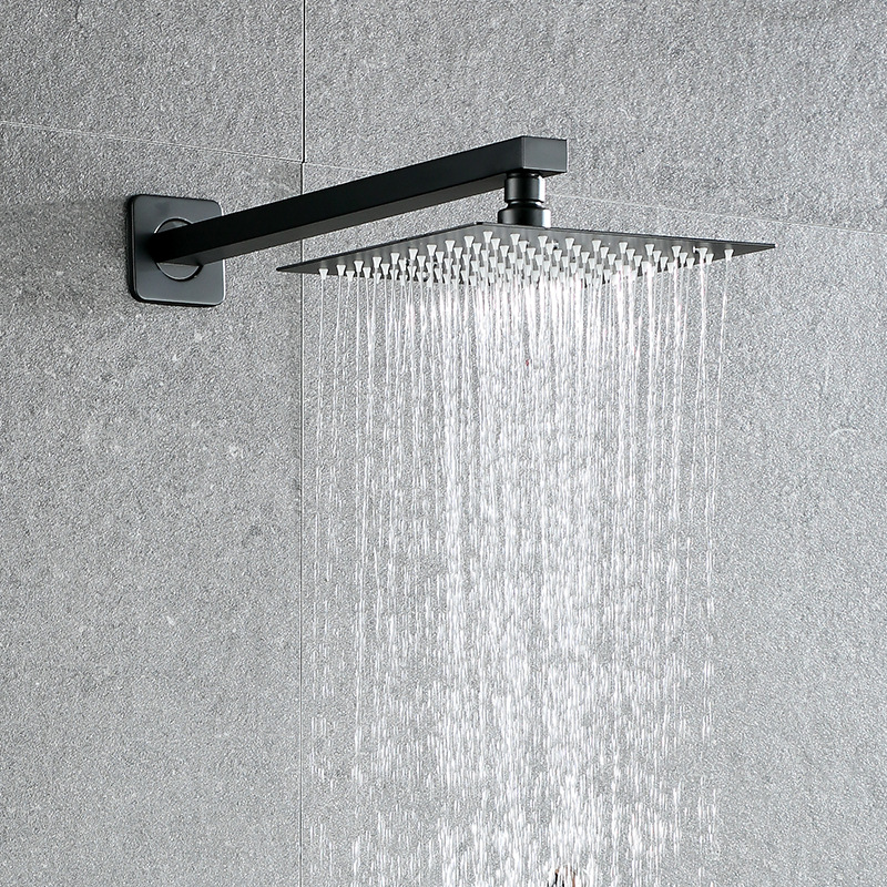 The wall-mounted concealed showerhead, top spray connection pipe, concealed showerhead arm, shower pipe, head bracket, and ceiling pipe rod are round and square details Picture