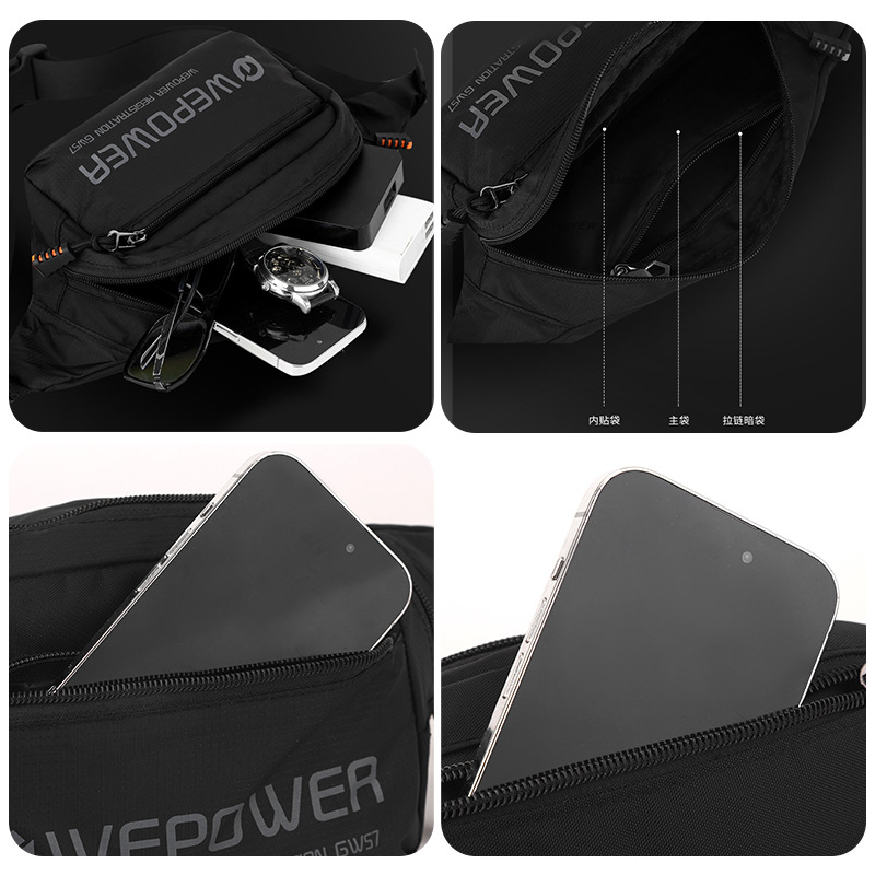 WEPOWER's new waist bag for men's outdoor sports travel, single-shoulder crossbody bag, and multi-functional cycling chest bag Application Scenario