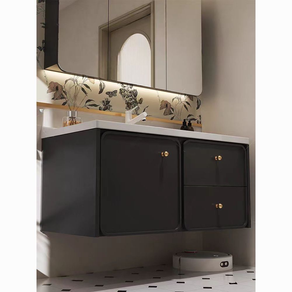 Retro bathroom cabinet, simple smart bathroom cabinet, modern light luxury washbasin, washbasin cabinet, bathroom washstand Application Scenario