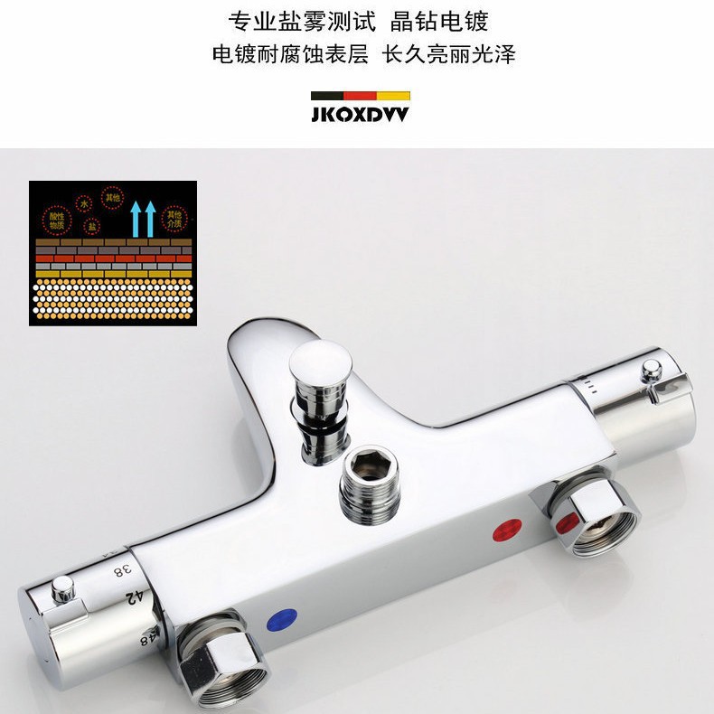 All-copper shower faucet, thermostatic shower faucet, bathtub faucet, automatic hot and cold temperature adjustment, mixing valve Application Scenario