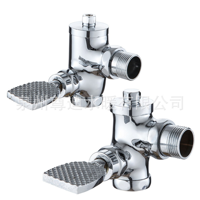 The manufacturer directly supplies large foot pedal flushing valve with large corner self-closing delay hand-press flushing valve and wall-mounted foot pedal valve Item Picture