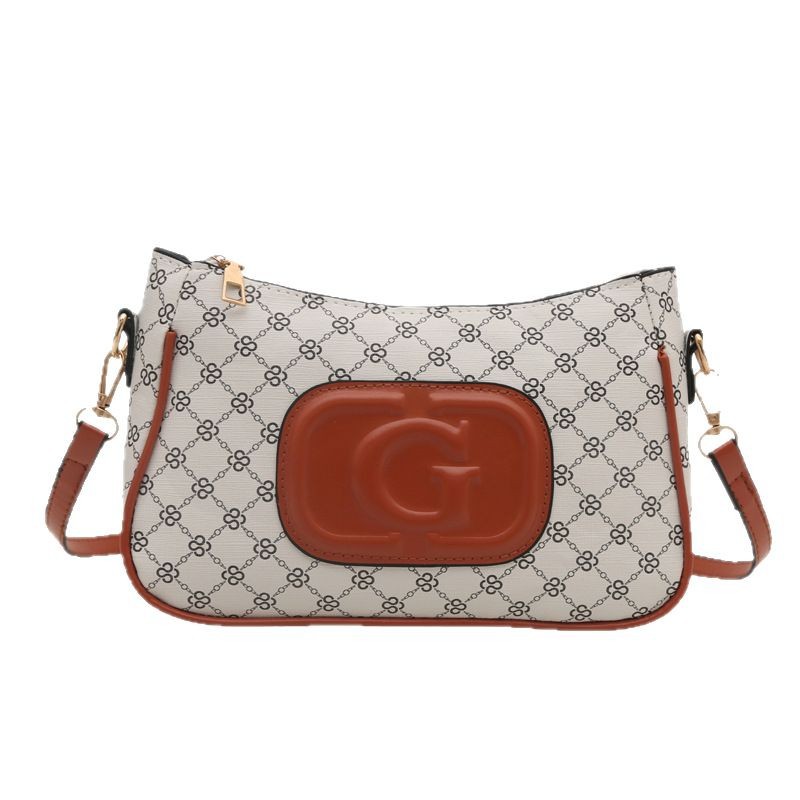 Cross-border retro trend small square bag for women, new fashionable printed French small square bag, niche and stylish single-shoulder crossbody bag Item Picture